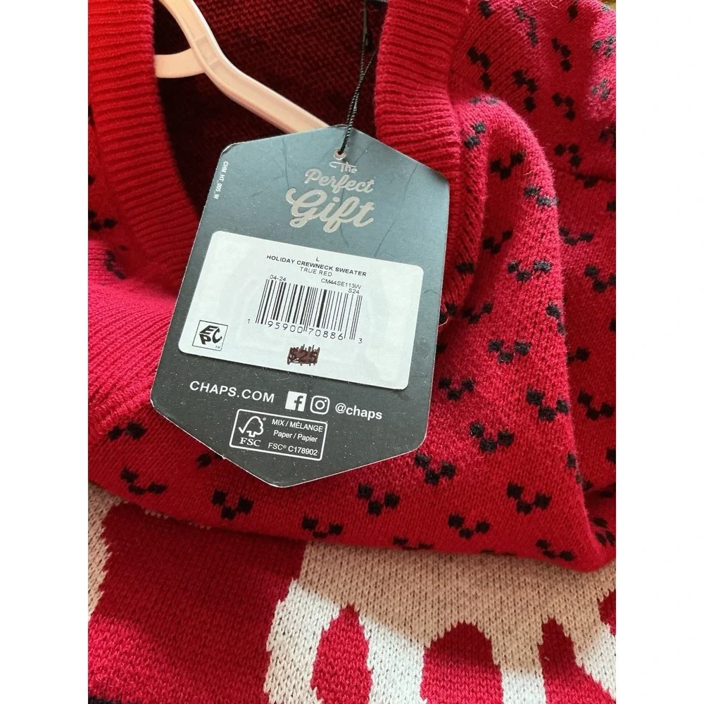 Chaps Ralph Lauren Men's‎ Pullover Red Sweater NEW WITH TAGS L Red Bears